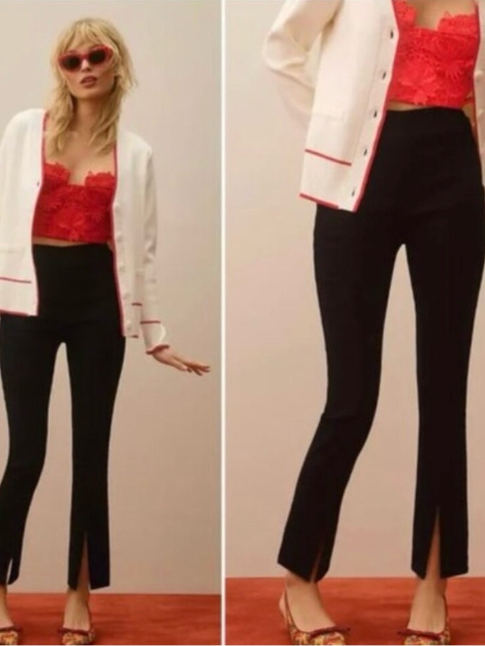 Maeve PETITE pullon black pants with split up front NWT